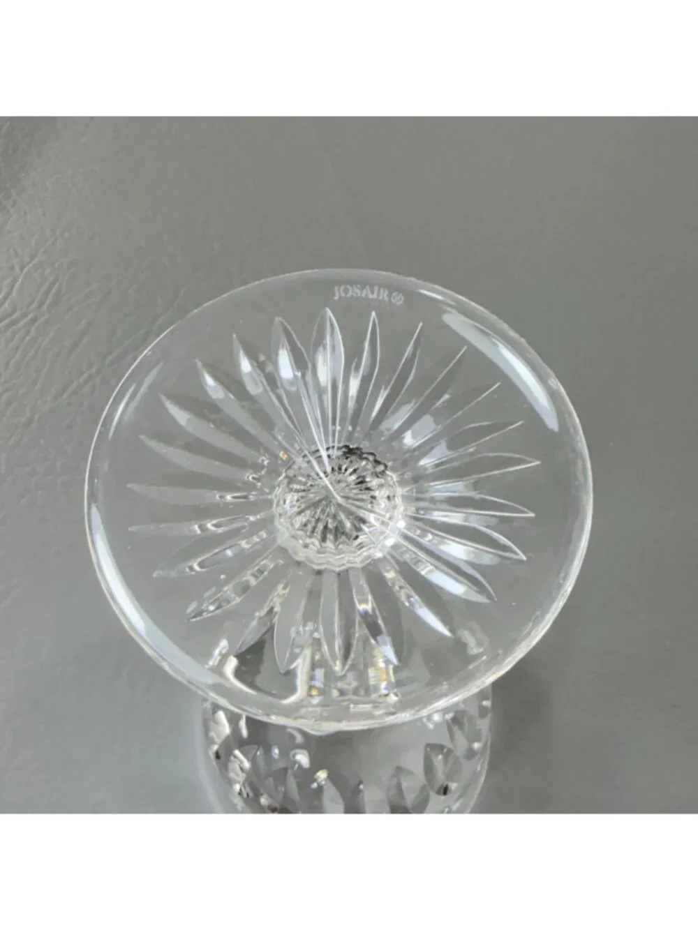 Vintage Josair German Cut Crystal Wine Glasses Set of 2 Lead Crystal Stemware